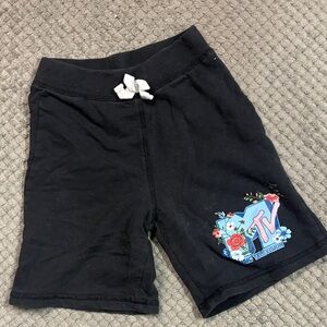 MTV Kids Black Shorts with Colorful Logo